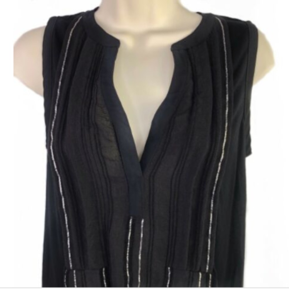 Anthropologie Deletta Shimmered Eve Top Black XS
